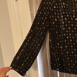 Diane Vin Furstenberg Black Tunic with Gold Details